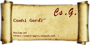 Csehi Gerő névjegykártya